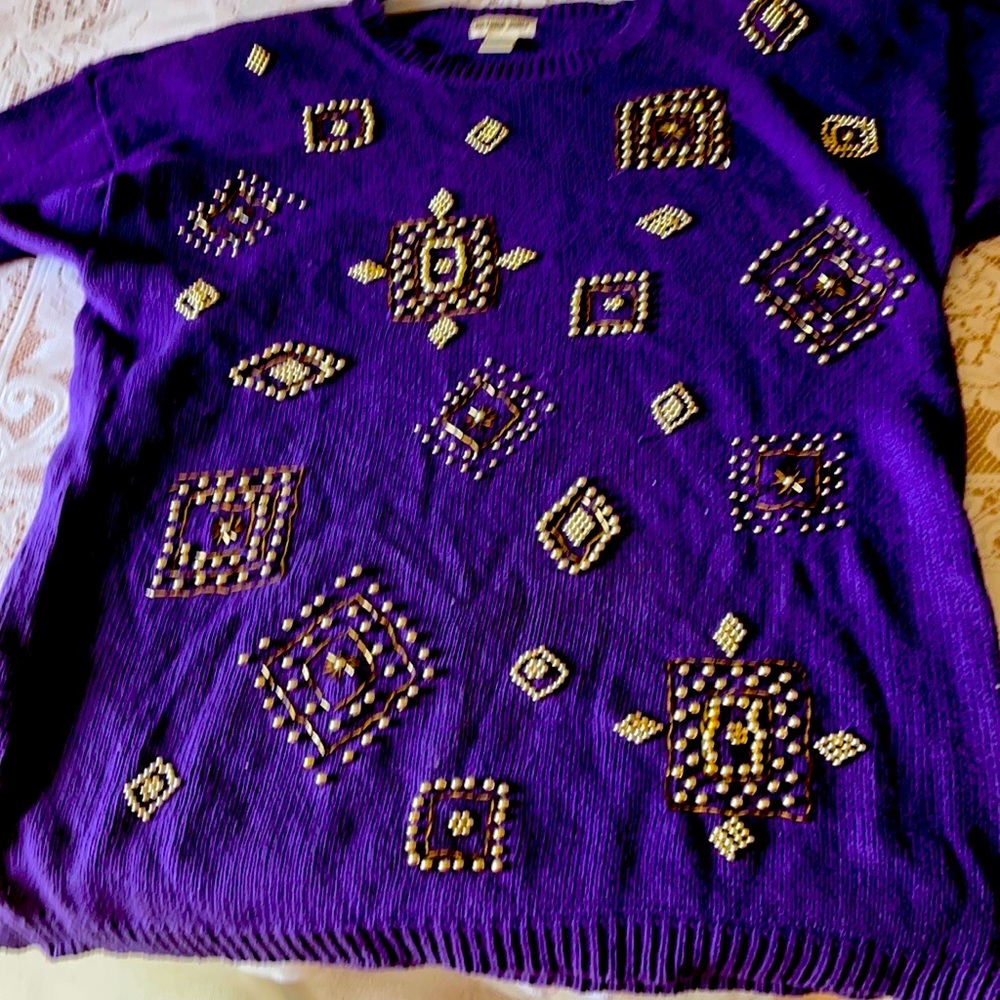 Purple sweater long sleeves Victoria Jones Large
